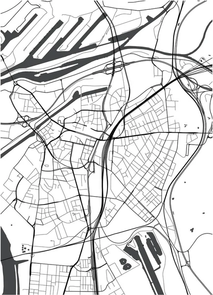 Duisburg şehrinin haritası, Almanya — Stok Vektör