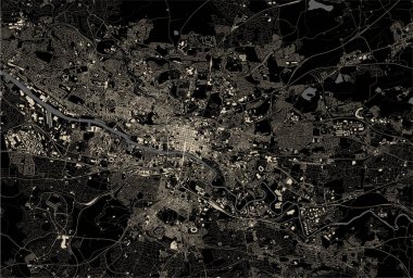 Glasgow şehrinin haritası, İskoçya, Uk