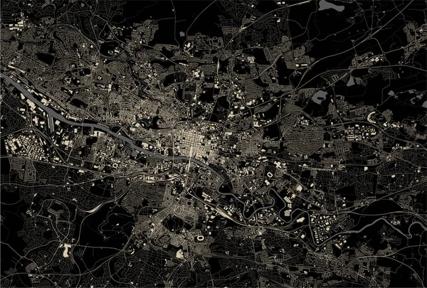 Mapa da cidade de Glasgow, Escócia, Reino Unido — Vetor de Stock