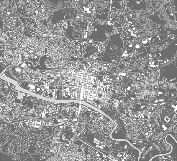 Carte de la ville de Glasgow, Écosse, Royaume-Uni — Image vectorielle