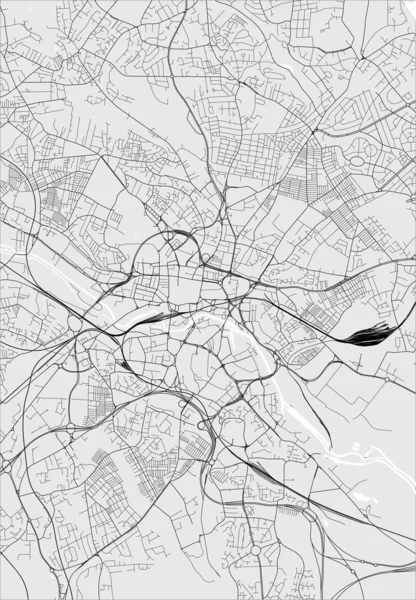 Mapa Leedsu, Západního Yorkshiru, Yorkshiru a Humberu, Anglie, Velké Británie — Stockový vektor