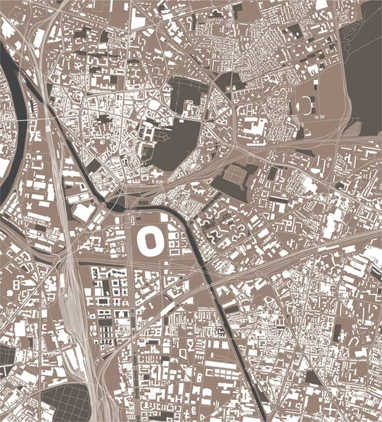 Mapa de la ciudad de Saint-Denis, Seine-Saint-Denis, Ile-de-France, Francia — Vector de stock