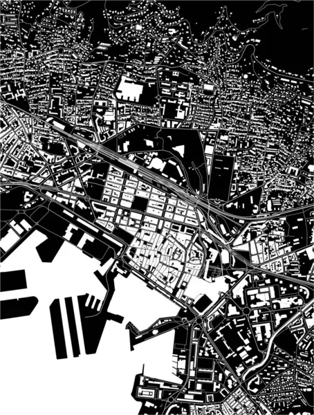 Mapa de la ciudad de Toulon, Var, Provence-Alpes-Cote dAzur, Francia — Archivo Imágenes Vectoriales