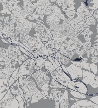 Leeds şehrinin haritası, Batı Yorkshire, Yorkshire ve Humber, İngiltere, Uk