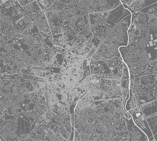 Mapa da cidade de Montpellier, Herault, Occitanie, França —  Vetores de Stock