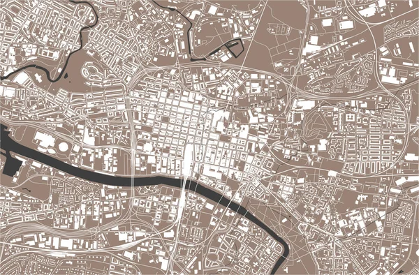 Mapa Vetorial Cidade Glasgow Escócia Reino Unido —  Vetores de Stock