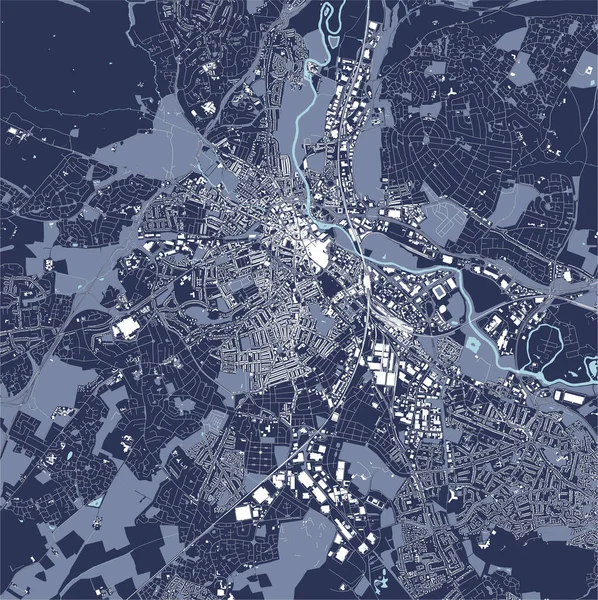 Mappa Vettoriale Della Città Derby East Midlands Inghilterra Regno Unito — Vettoriale Stock