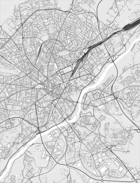 Mapa Vetorial Cidade Limoges Haute Vienne Nouvelle Aquitaine França — Vetor de Stock