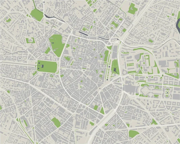 Mapa Vetorial Cidade Montpellier Herault Occitanie França — Vetor de Stock