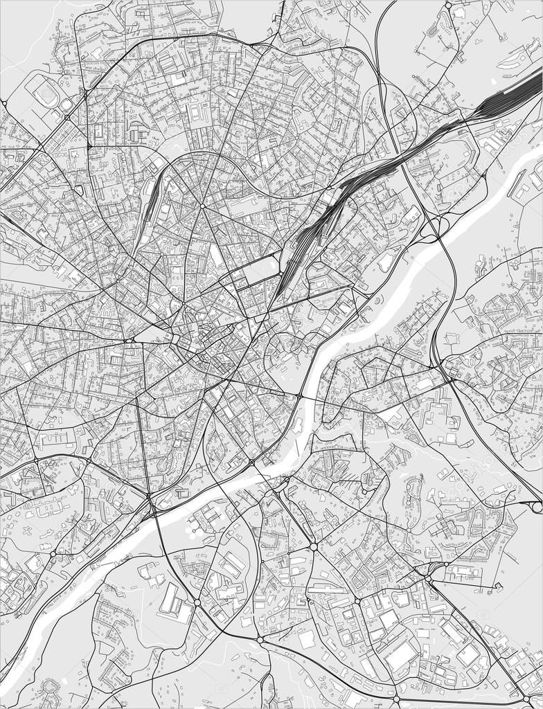vector map of the city of Limoges, Haute-Vienne, Nouvelle-Aquitaine, France