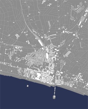 Brighton şehrinin vektör haritası, Doğu Sussex, Güney Doğu İngiltere, İngiltere, İngiltere