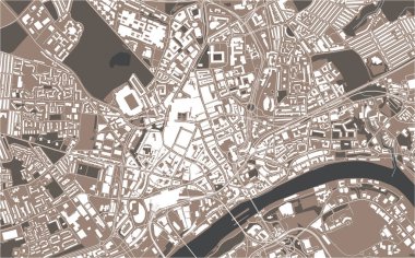 Tyne, Tyne ve Wear üzerinde Newcastle şehrinin vektör haritası, Kuzey Doğu İngiltere, İngiltere, İngiltere
