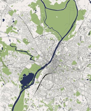 Angers, Maine-et-Loire, Pays de la Loire, Fransa 'nın vektör haritası