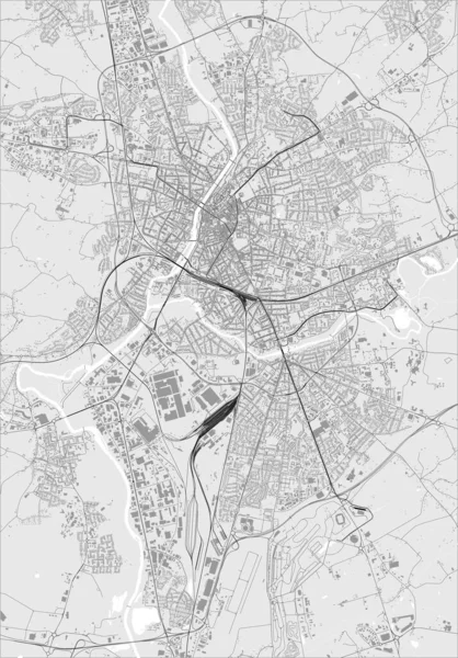 法国帕斯德拉卢瓦尔撒尔市勒芒市矢量地图 — 图库矢量图片
