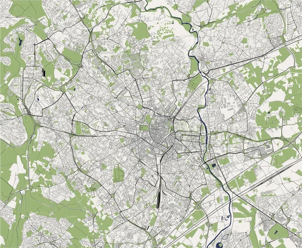 Mapa Vetorial Cidade Montpellier Herault Occitanie França — Vetor de Stock