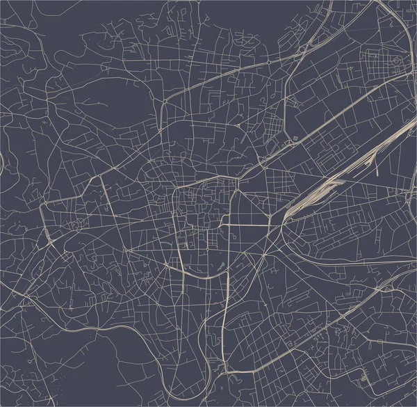 Mapa Clermont-Ferrandu, Puy-de-Dome, Auvergne-Rhone-Alpes, Francie — Stockový vektor