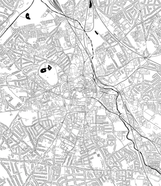 Carte Vectorielle Ville Wolverhampton West Midlands Angleterre Royaume Uni — Image vectorielle