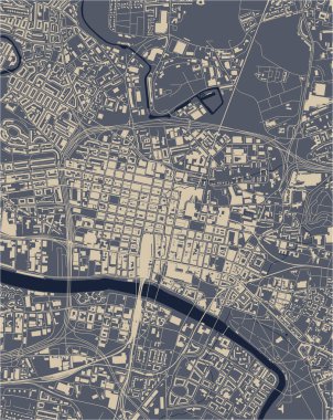 Glasgow şehrinin vektör haritası, İskoçya, Uk