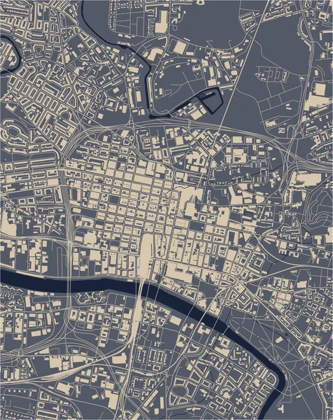 Vektorkarte Der Stadt Glasgow Schottland Großbritannien — Stockvektor