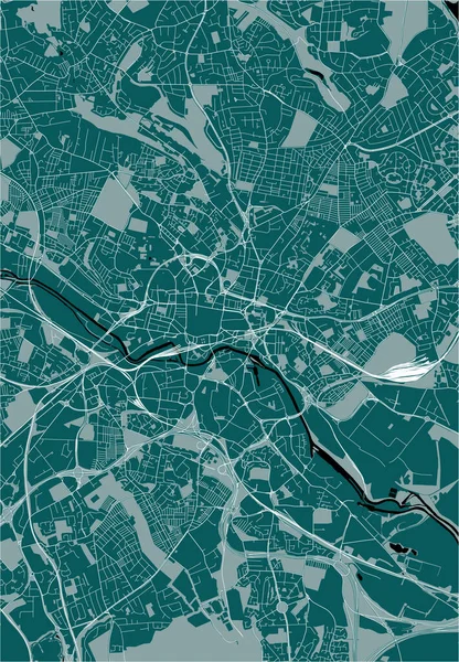 Mapa Vetorial Cidade Leeds West Yorkshire Yorkshire Humber Inglaterra Reino — Vetor de Stock