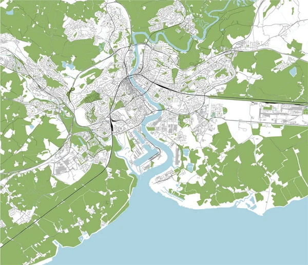 Mapa Vectorial Ciudad Newport Gwent Gales Reino Unido — Vector de stock