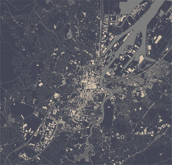 Mapa Vetorial Cidade Belfast County Antrim Irlanda Norte Reino Unido — Vetor de Stock