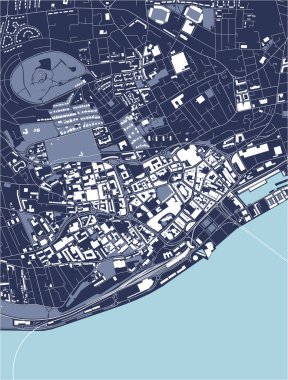 Dundee şehrinin vektör haritası, İskoçya, İngiltere