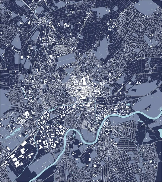Векторная Карта Города Ноттингем Ноттингемшир Ист Мидлендс Англия Великобритания — стоковый вектор
