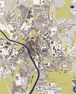 vector map of the city of York, North Yorkshire, Yorkshire and the Humber , England, UK clipart