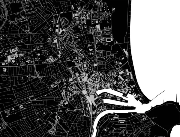 イギリスのスコットランド アバディーン市のベクトルマップ — ストックベクタ