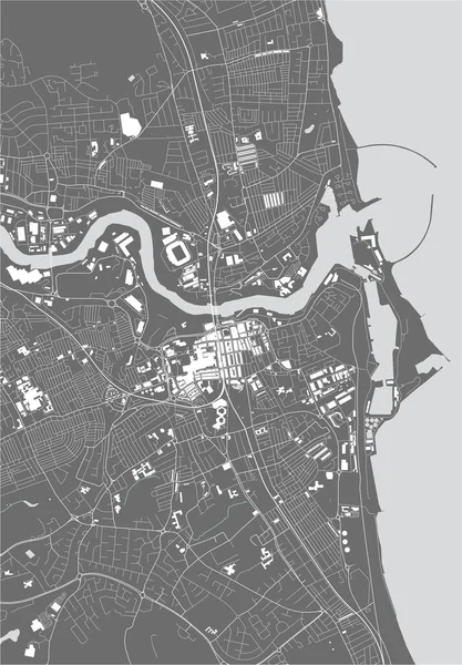 Mapa Vetorial Cidade Sunderland Tyne Wear Nordeste Inglaterra Inglaterra Reino — Vetor de Stock