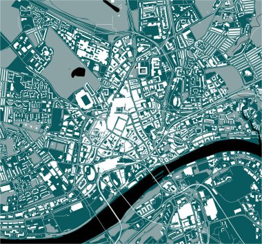 Tyne, Tyne ve Wear üzerinde Newcastle şehrinin vektör haritası, Kuzey Doğu İngiltere, İngiltere, İngiltere