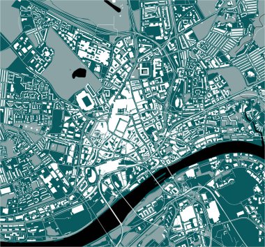 vector map of the city of Newcastle upon Tyne, Tyne and Wear, North East England, England, UK clipart