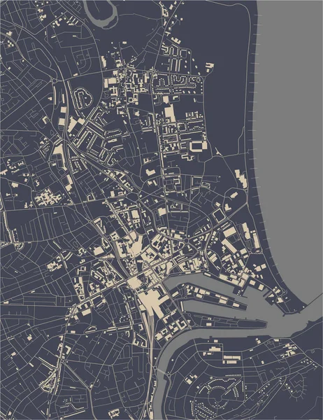 Vector Map City Aberdeen Scotland — Stock Vector