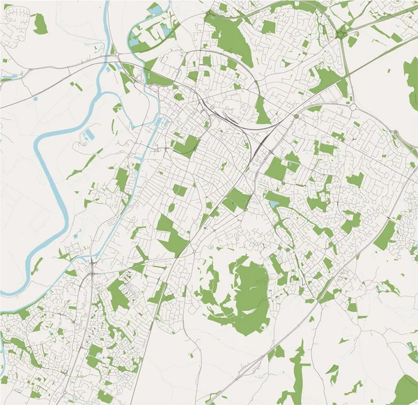 Mapa Wektorowa Miasta Gloucester Gloucestershire South West England Anglia — Wektor stockowy