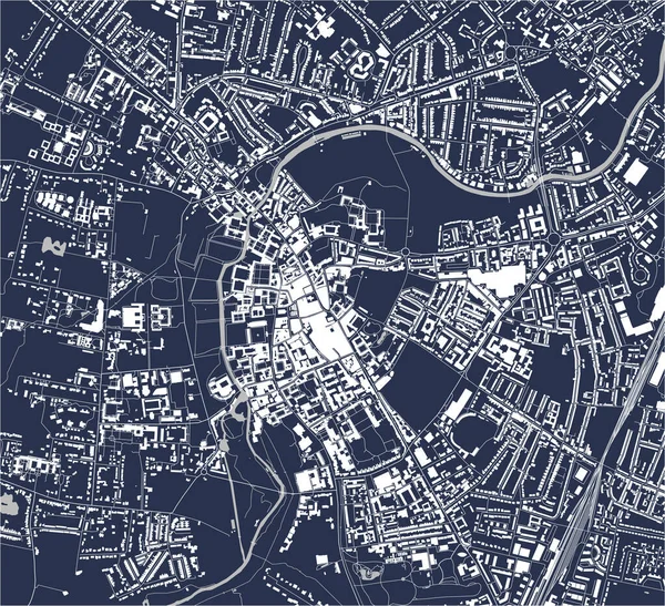 Carte Vectorielle Ville Cambridge Cambridgeshire Est Angleterre Angleterre Royaume Uni — Image vectorielle
