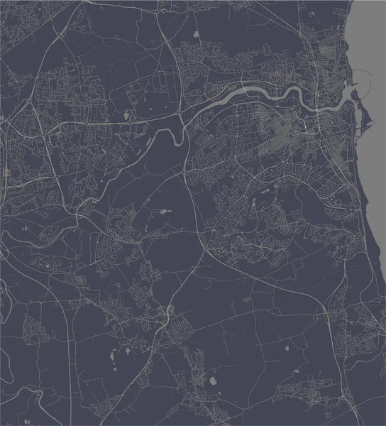 Vektorkarte Der Stadt Sunderland Tyne Wear Nordostengland England Großbritannien — Stockvektor
