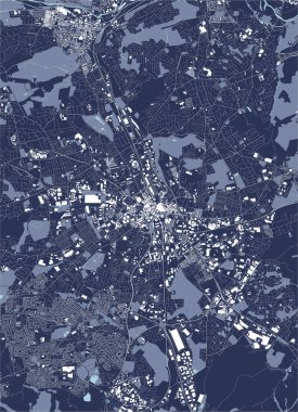 Bradford şehrinin vektör haritası, Batı Yorkshire, Yorkshire ve Humber, İngiltere, İngiltere