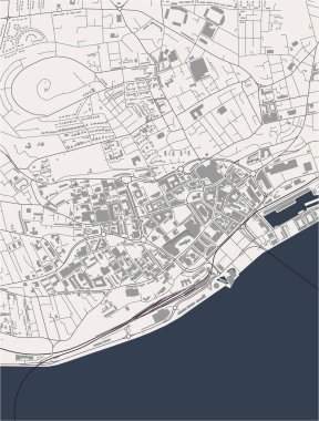 Dundee şehrinin vektör haritası, İskoçya, İngiltere