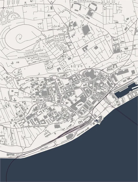 Vector Map City Dundee Scotland — Stock Vector