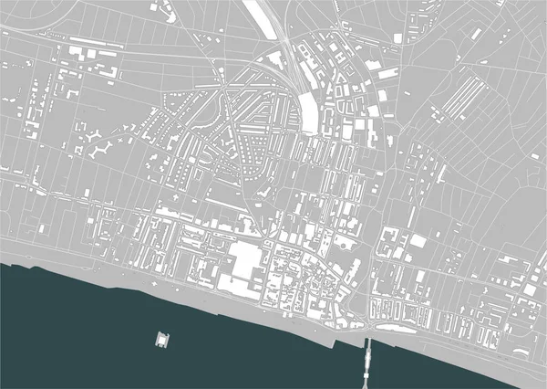 Mapa Vectorial Ciudad Brighton East Sussex Sureste Inglaterra Inglaterra Reino — Vector de stock