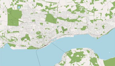 Dundee şehrinin vektör haritası, İskoçya, İngiltere