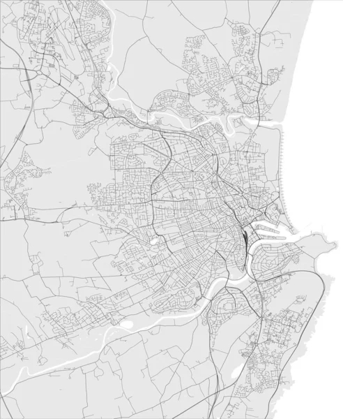 Mapa Vetorial Cidade Aberdeen Escócia Reino Unido — Vetor de Stock