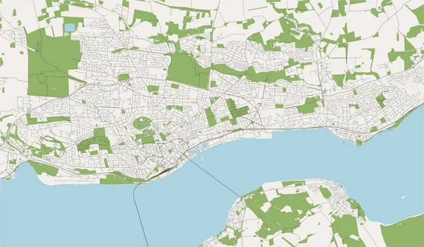 Dundee şehrinin vektör haritası, İskoçya, İngiltere