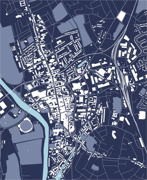 Carte Vectorielle Ville Worcester Worcestershire West Midlands Angleterre Royaume Uni — Image vectorielle