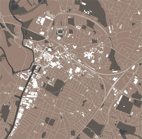 英国西南英格兰格洛斯特郡格洛斯特市矢量地图 — 图库矢量图片