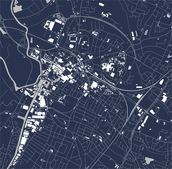 Mapa de la ciudad de Gloucester, Gloucestershire, South West England, England, UK — Vector de stock