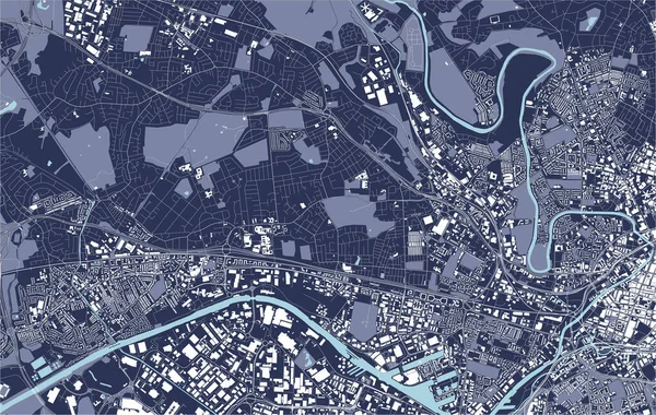 Mapa de la ciudad de Salford, Gran Manchester, Noroeste de Inglaterra, Inglaterra, Reino Unido — Archivo Imágenes Vectoriales