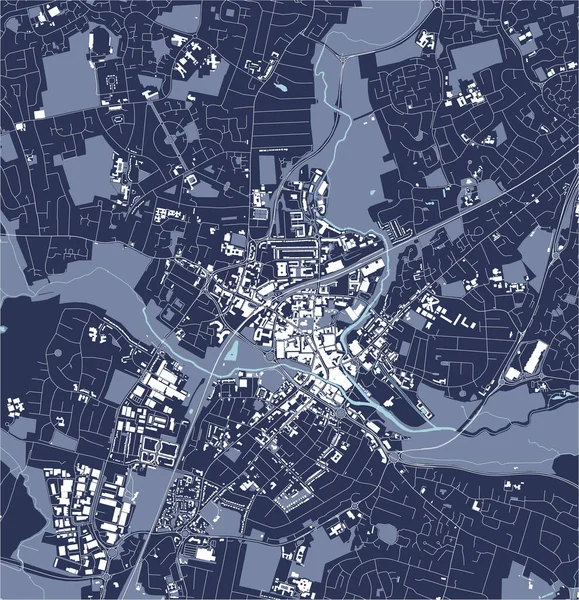 Mapa de la ciudad de Chelmsford, Essex, East of England, England, UK — Vector de stock