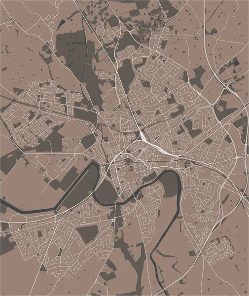 Карта города Честер, Чешир, Северо-Западная Англия, Англия, Великобритания — стоковый вектор